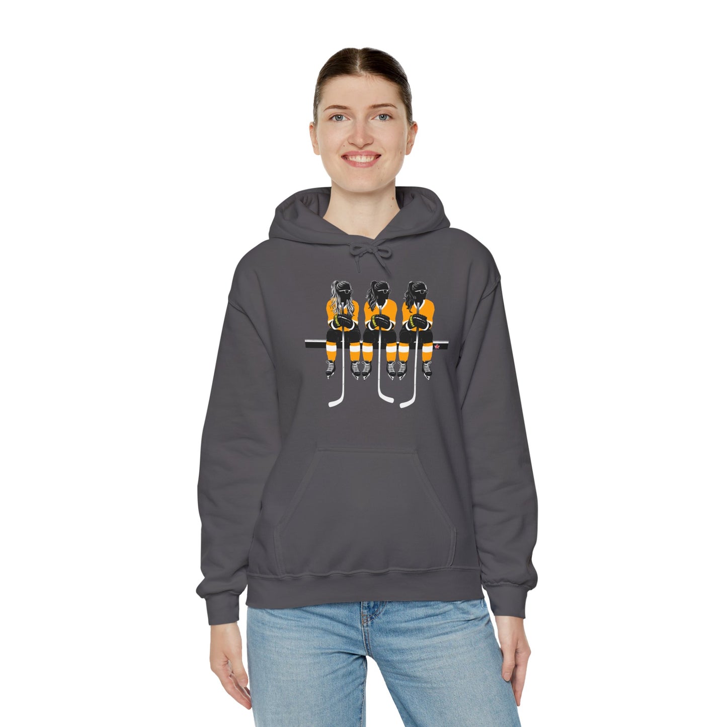 Power Females Yellow design -Unisex Heavy Blend™ Hooded Sweatshirt