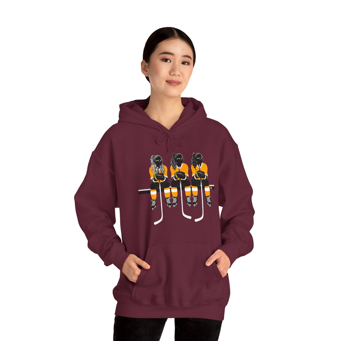 Power Females Yellow design -Unisex Heavy Blend™ Hooded Sweatshirt