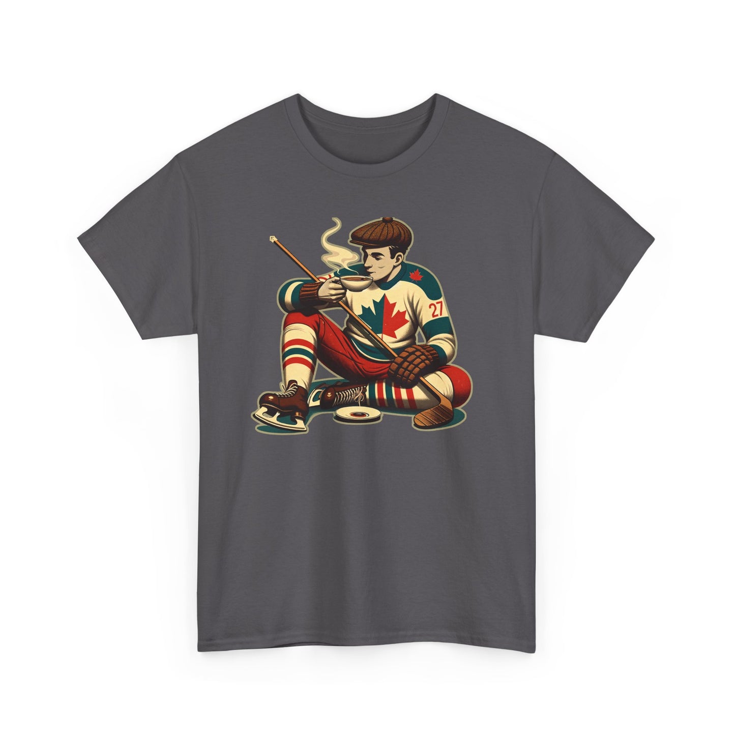 27 and Tea- Heavy Cotton T-Shirt with retro graphic - BritBoyDesigns