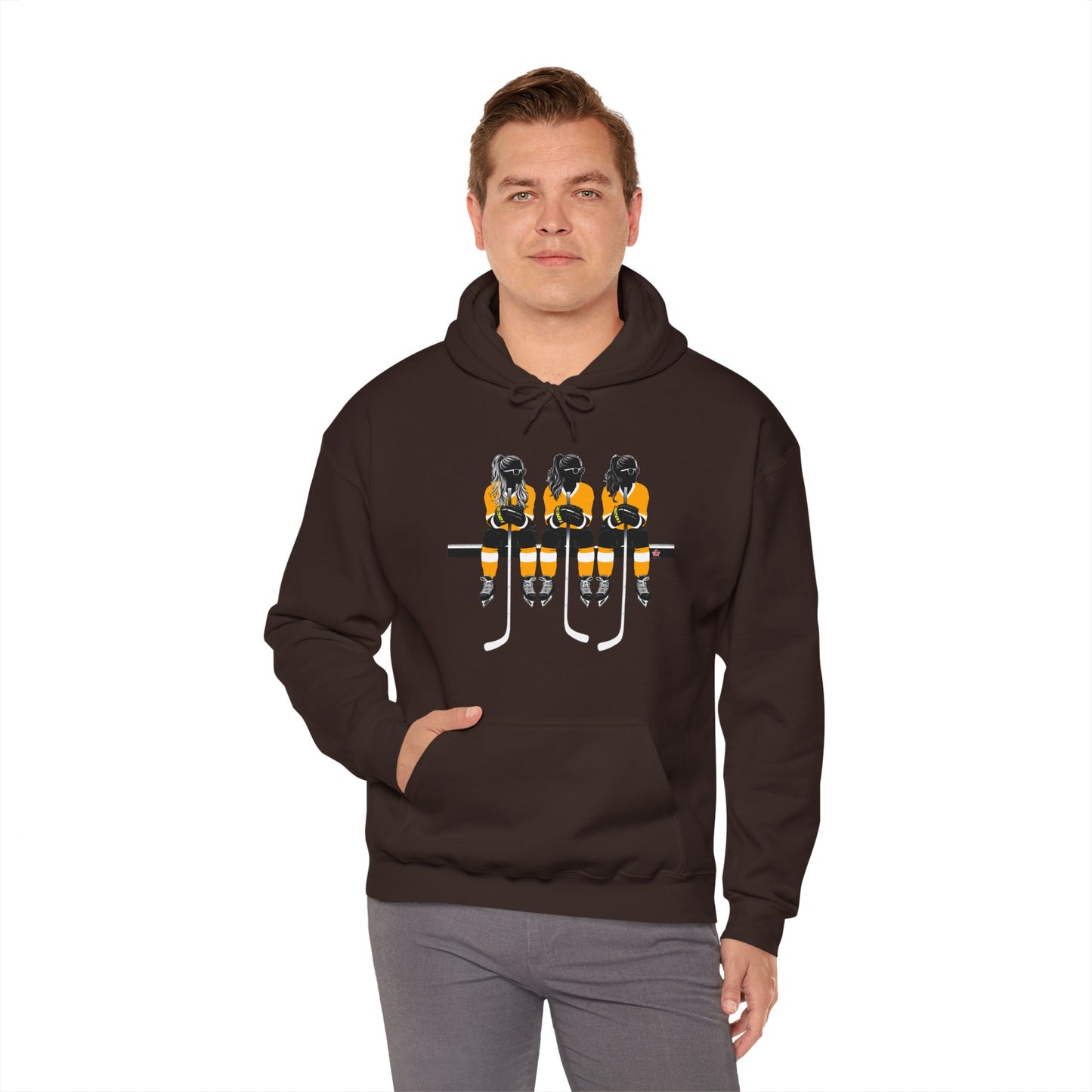 Power Females Yellow design -Unisex Heavy Blend™ Hooded Sweatshirt