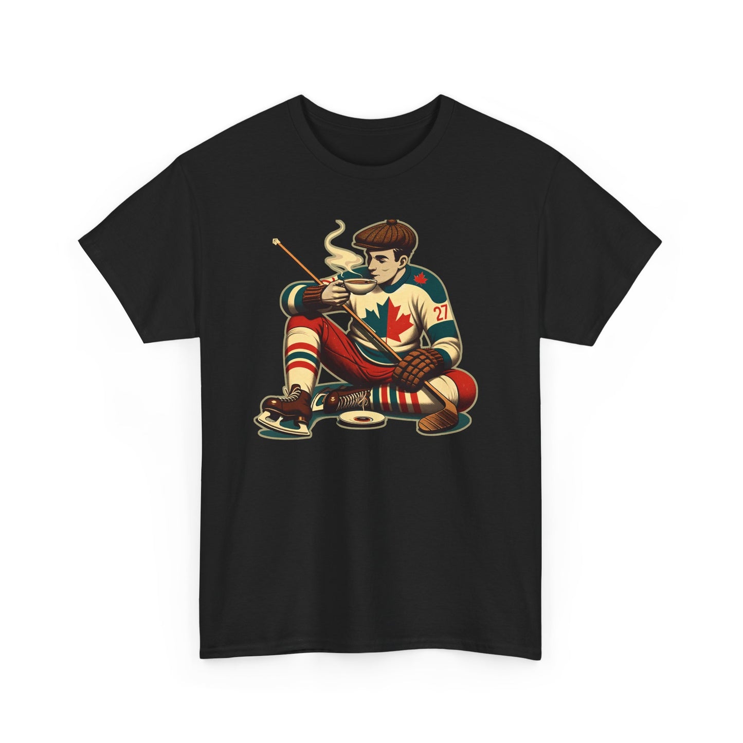 27 and Tea- Heavy Cotton T-Shirt with retro graphic - BritBoyDesigns