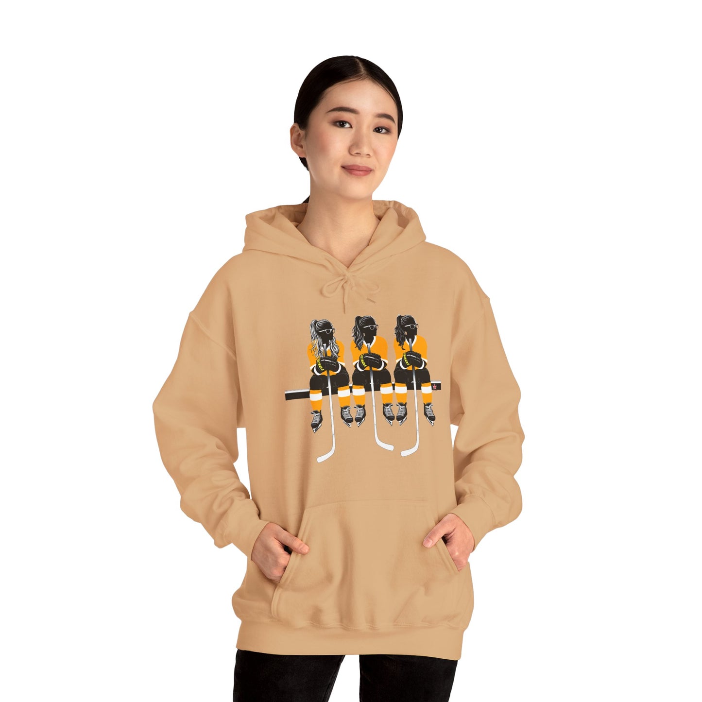 Power Females Yellow design -Unisex Heavy Blend™ Hooded Sweatshirt