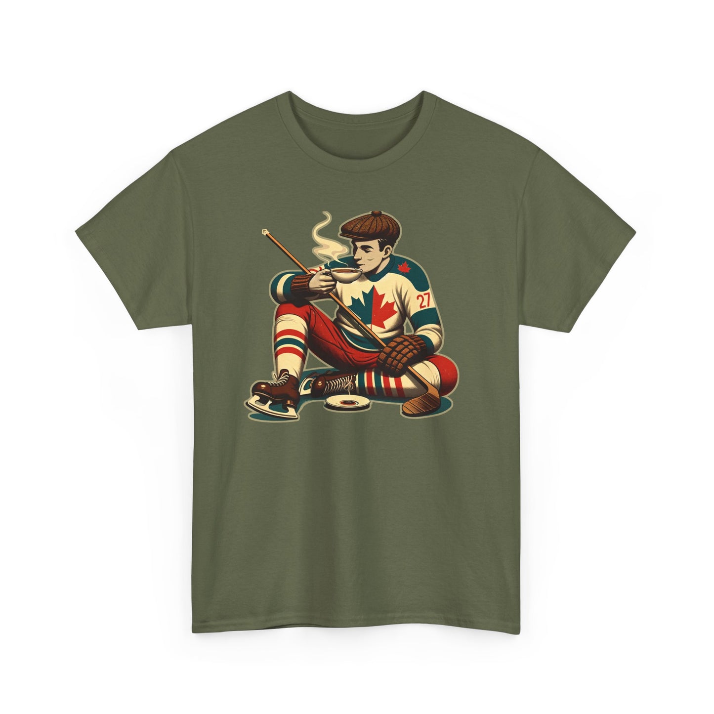 27 and Tea- Heavy Cotton T-Shirt with retro graphic - BritBoyDesigns