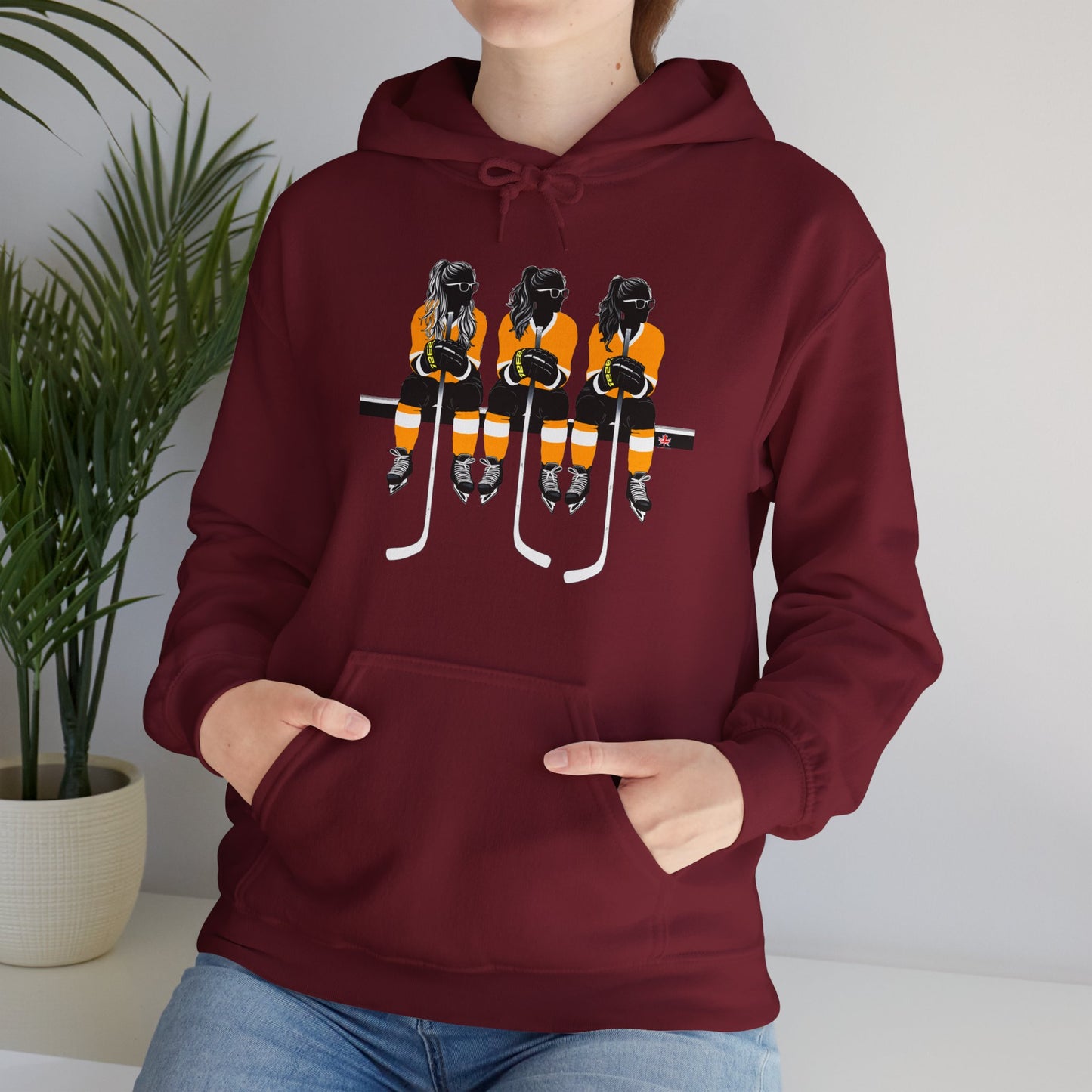 Power Females Yellow design -Unisex Heavy Blend™ Hooded Sweatshirt
