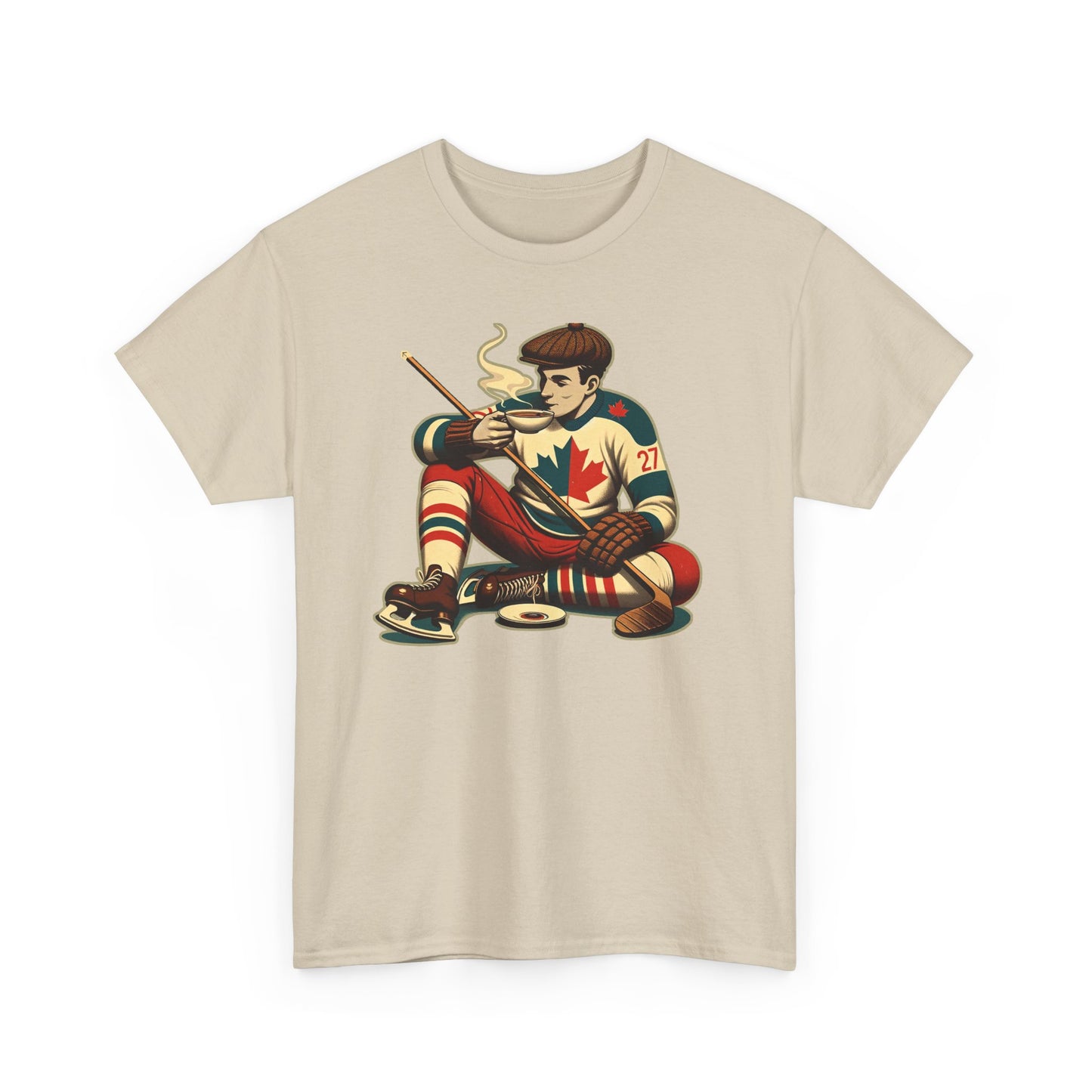 27 and Tea- Heavy Cotton T-Shirt with retro graphic - BritBoyDesigns