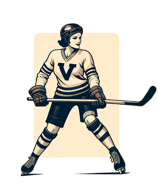 Women's Crew Neck - Vintage Hockey Player - BritBoyDesigns