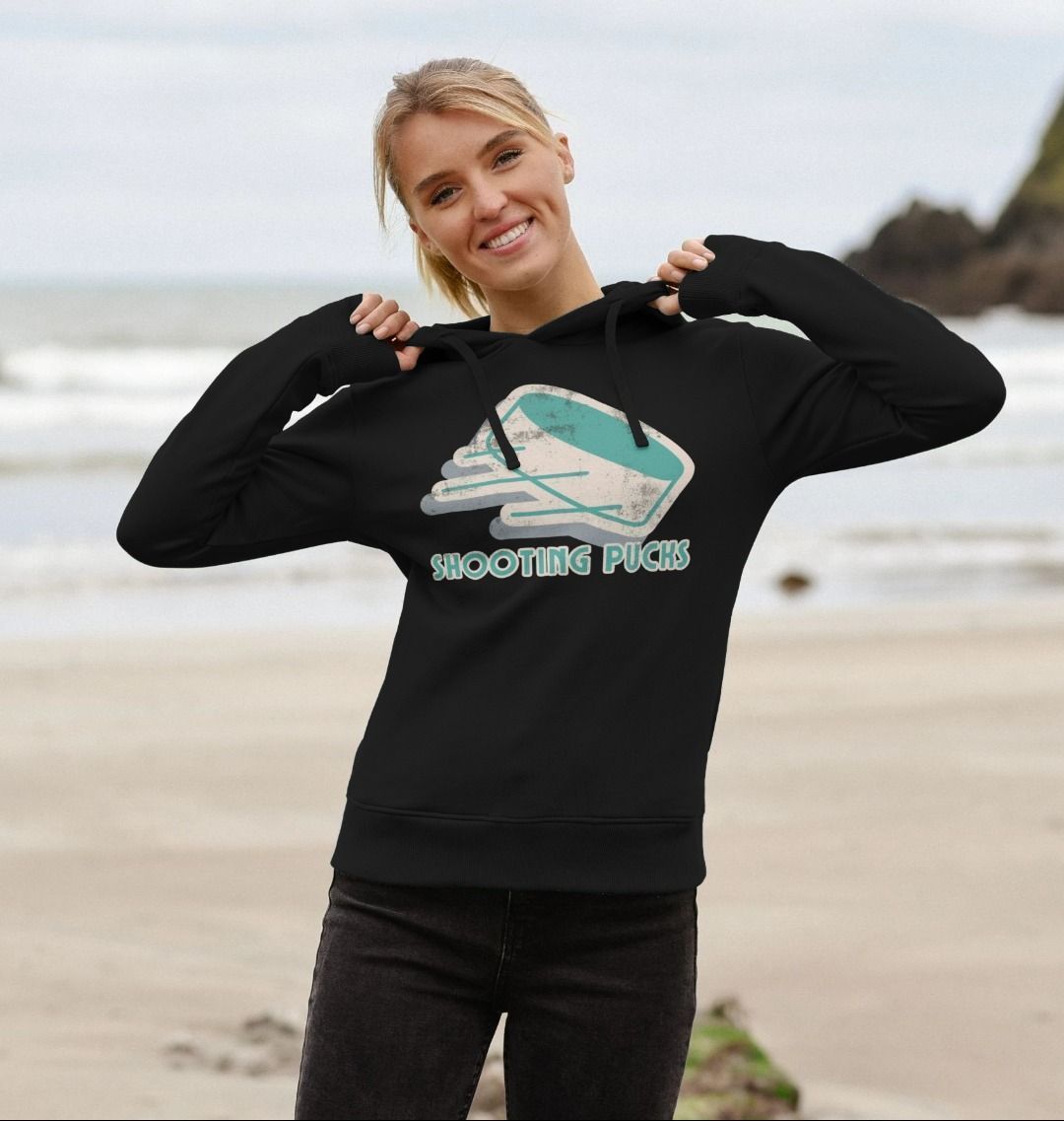 Shooting Puck Women's Relaxed Fit 'Grunge' Hoodie - BritBoyDesigns
