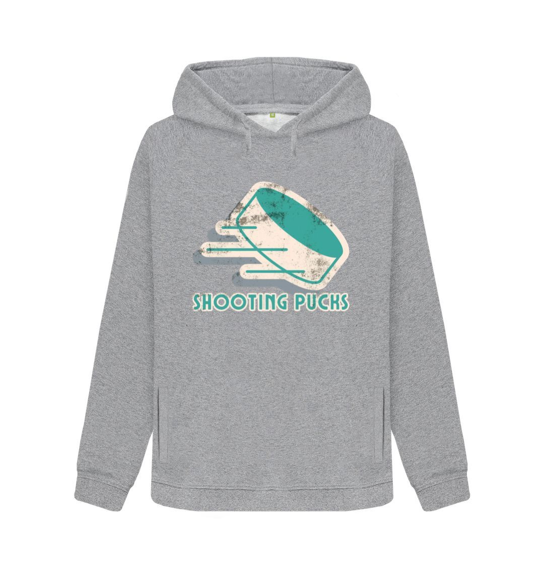 Light Heather Shooting Puck Women's Relaxed Fit 'Grunge' Hoodie