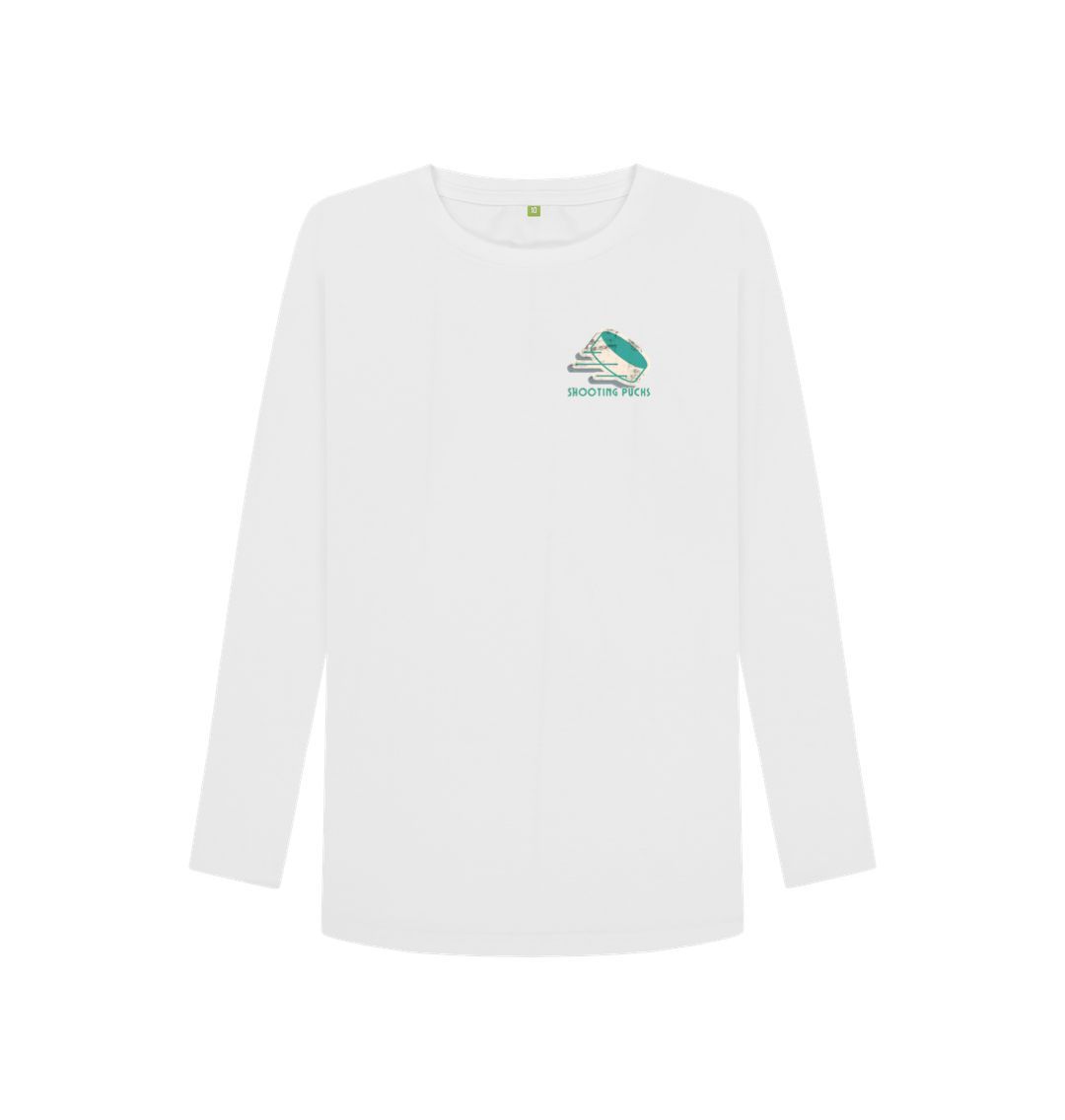 White Shooting Pucks Long Sleeve Women's