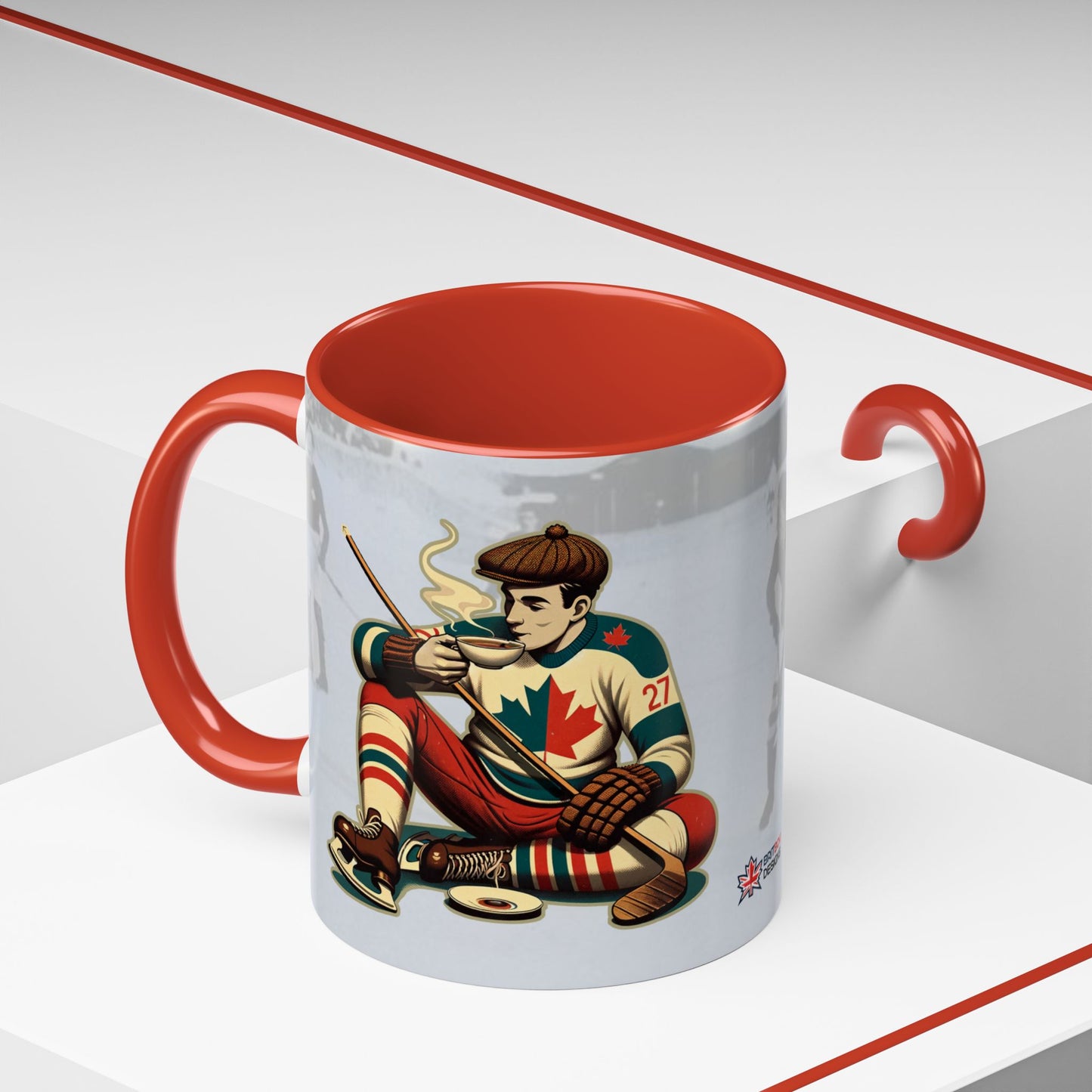 Vintage Hockey Coffee Mug - Canada and Scotland United - BritBoyDesigns