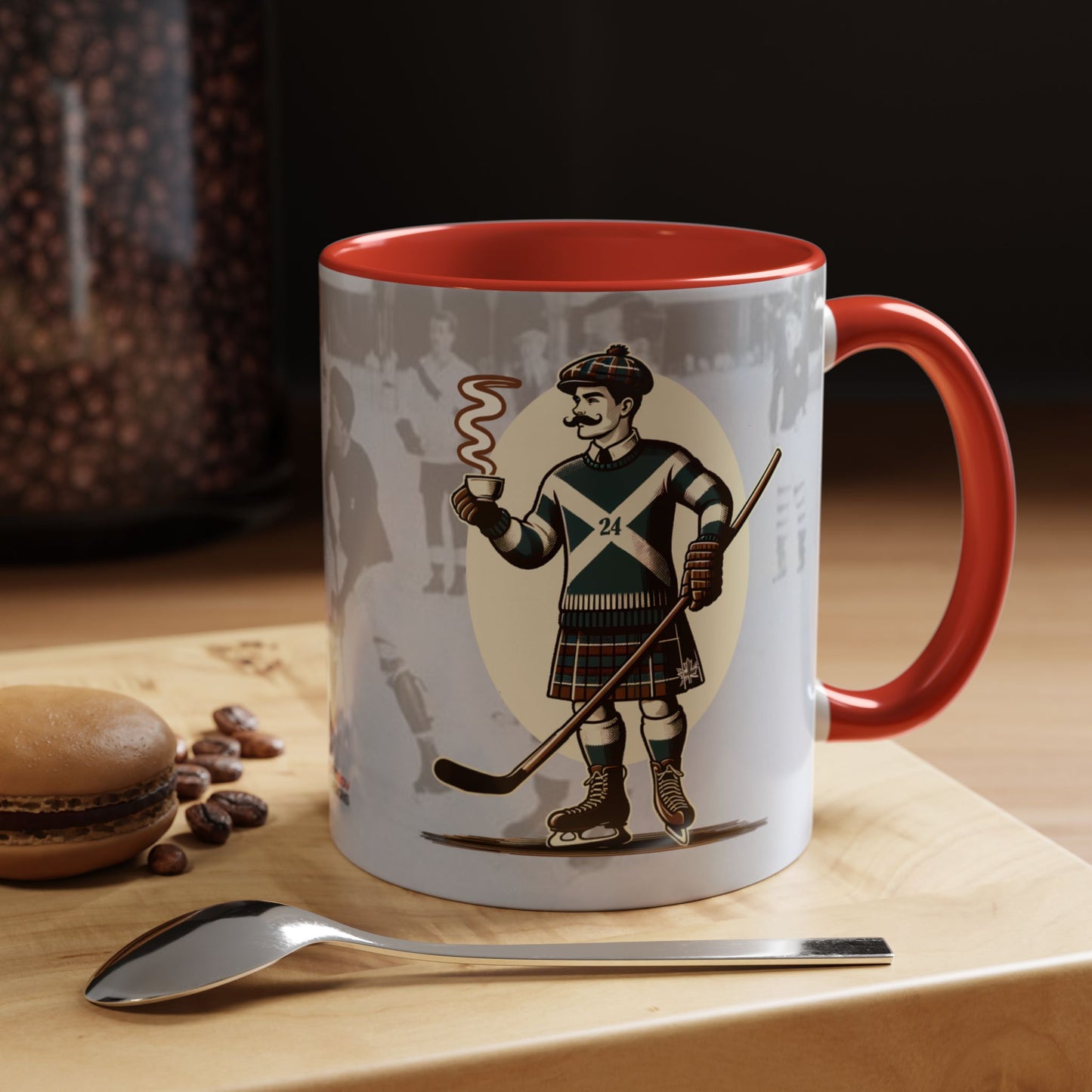 Vintage Hockey Coffee Mug - Canada and Scotland United - BritBoyDesigns