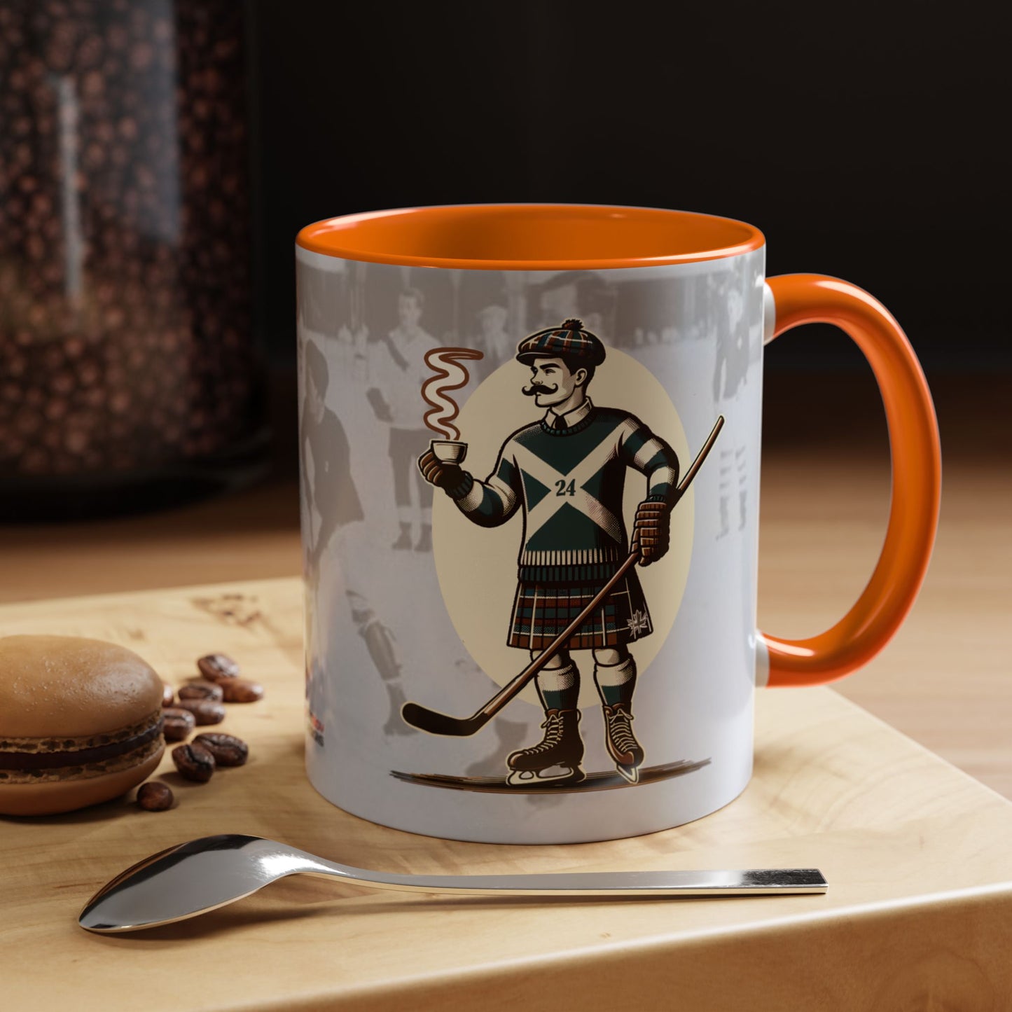 Vintage Hockey Coffee Mug - Canada and Scotland United - BritBoyDesigns
