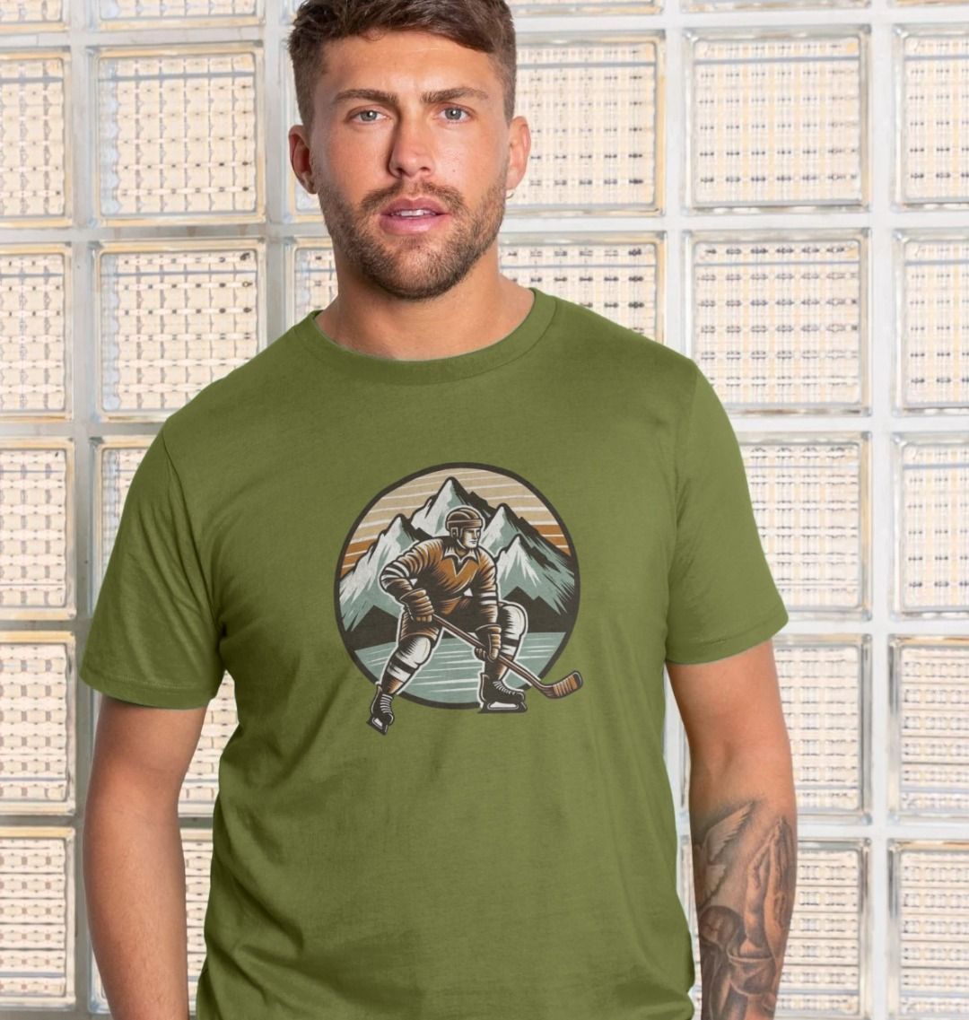 Retro - Vintage Mountaineer Ice Hockey T-Shirt - BritBoyDesigns