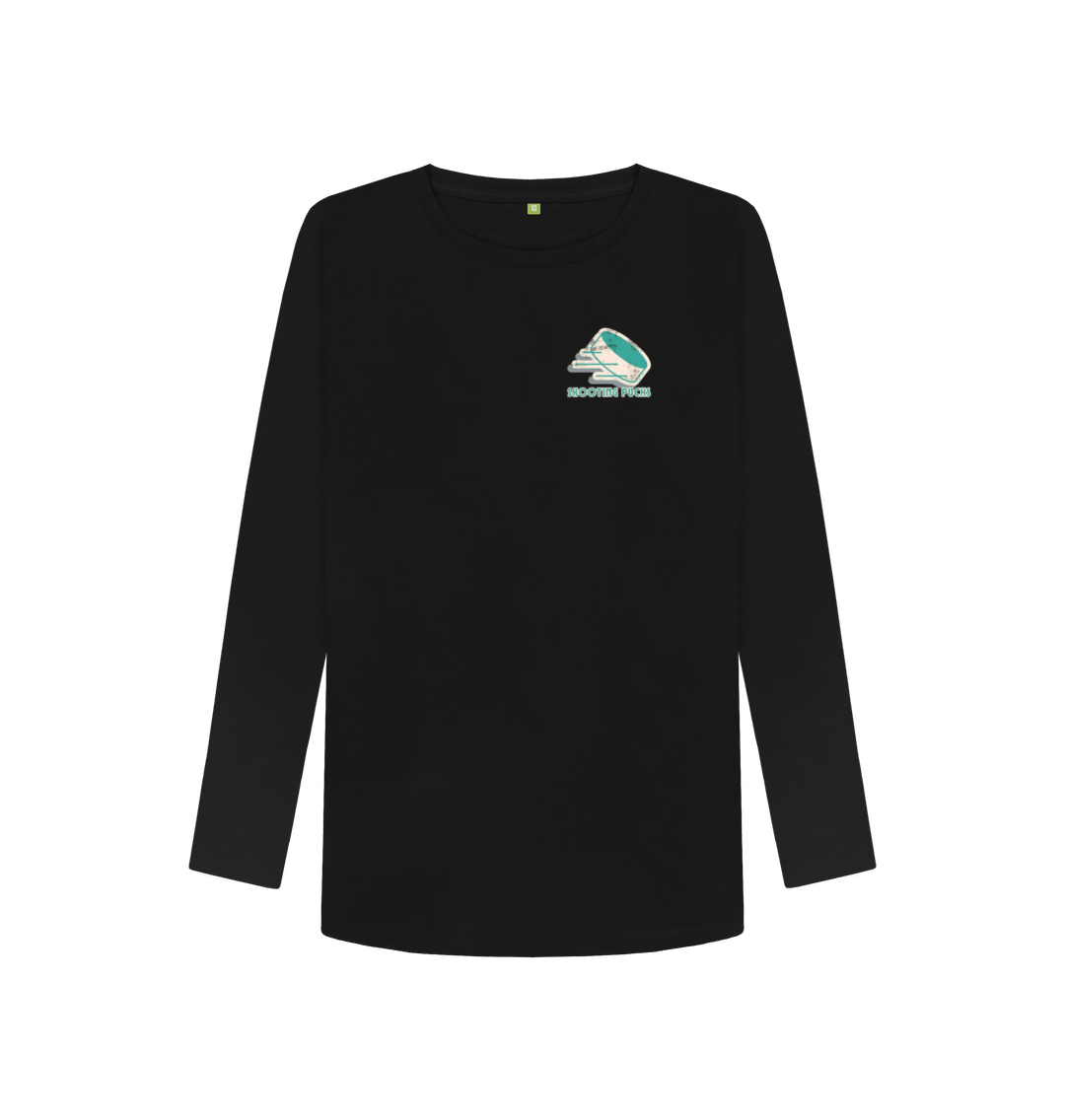 Black Printed Long Sleeve T Shirt Front