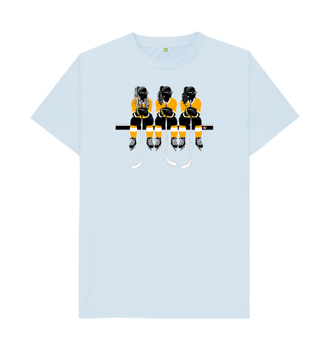 Sky Blue Benched Women Power- Yellow Shirt