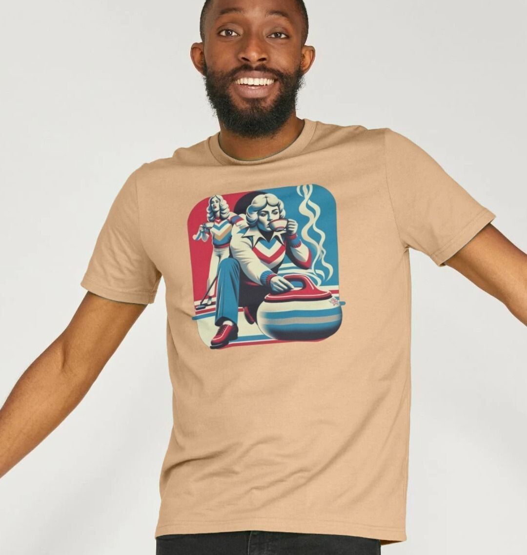 Relaxed Retro Curling T-shirt | Men's - BritBoyDesigns