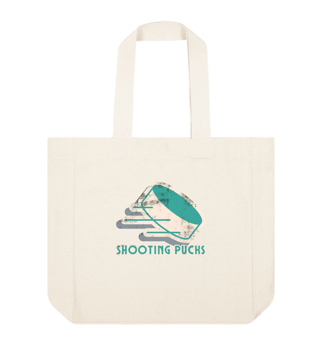 Natural Shooting Pucks Tote Shopping Back