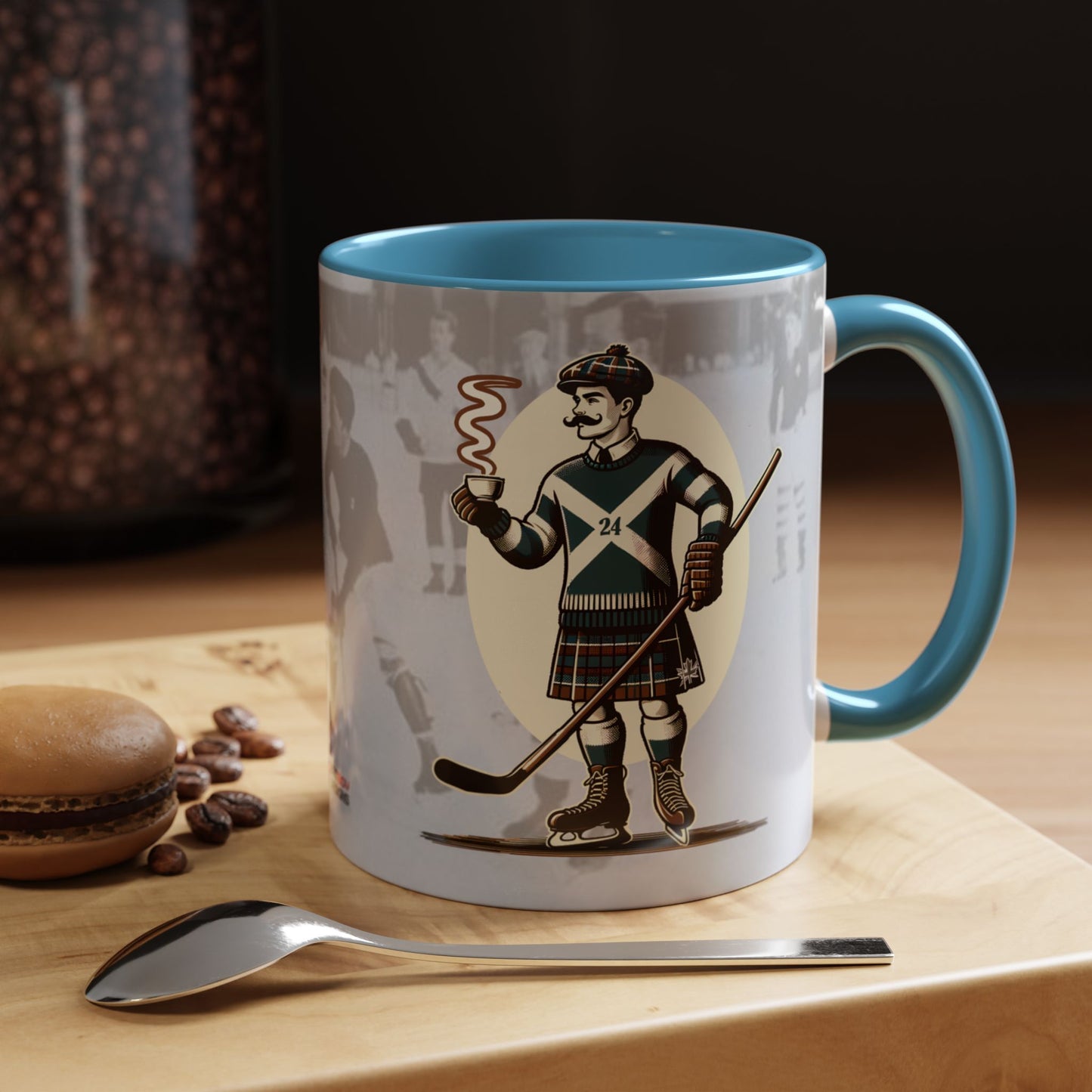 Vintage Hockey Coffee Mug - Canada and Scotland United - BritBoyDesigns