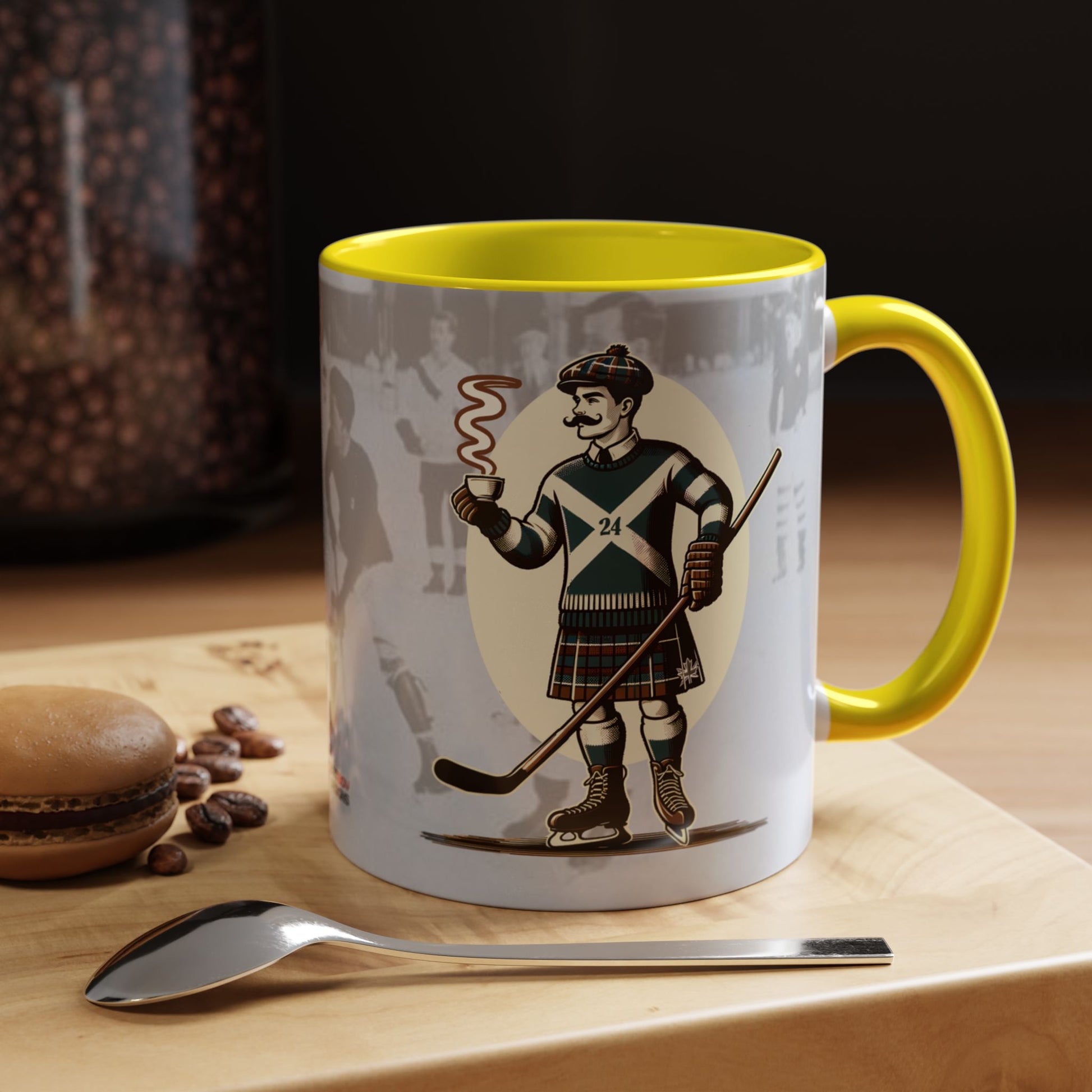 Vintage Hockey Coffee Mug - Canada and Scotland United - BritBoyDesigns