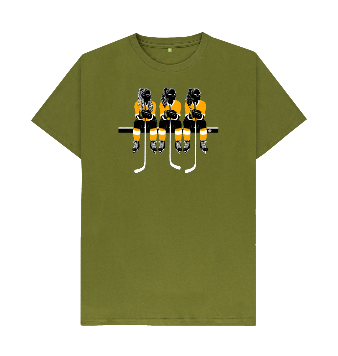 Moss Green Benched Women Power- Yellow Shirt