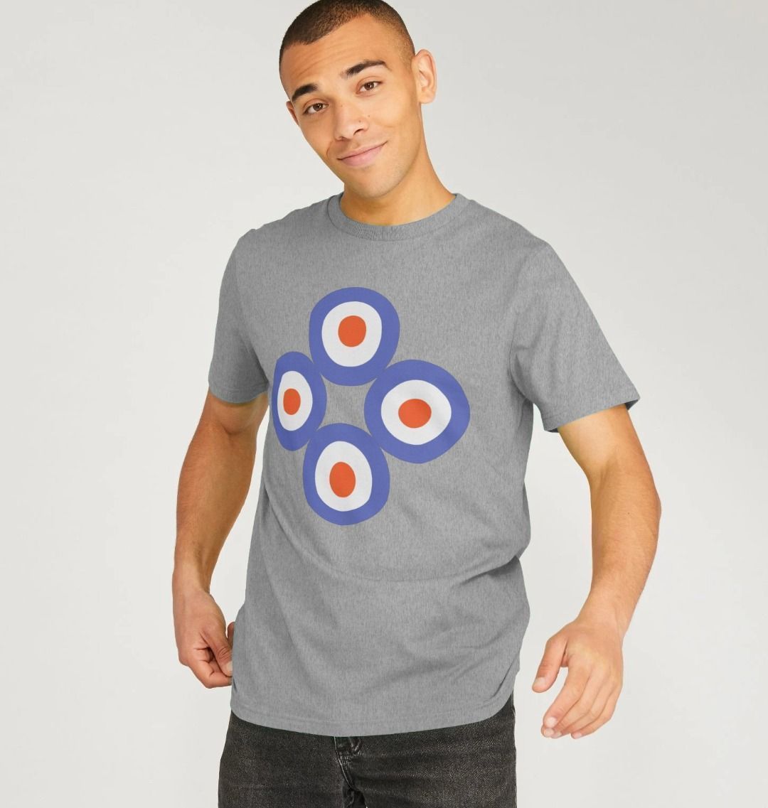 Four Mod targets on grey t-shirt, BritBoy Designs