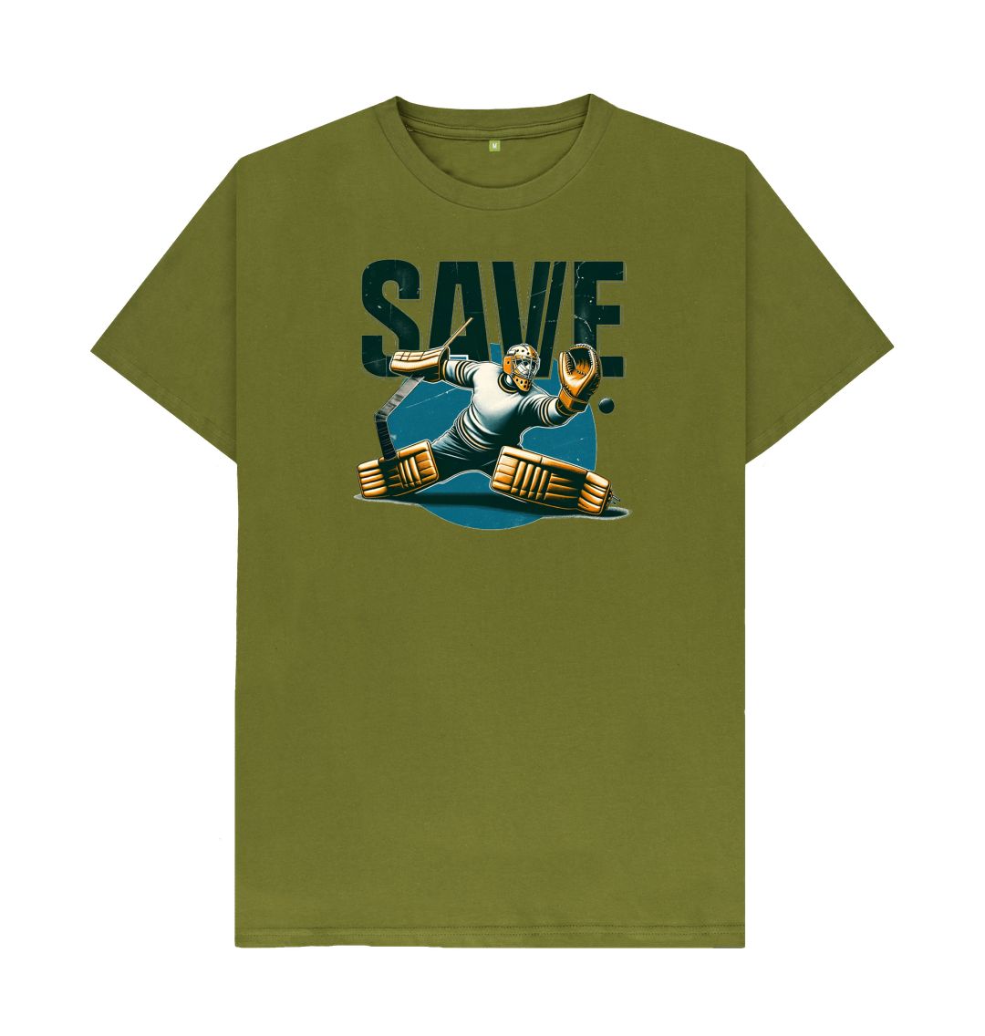 Moss Green Retro - Save, the Ice Hockey Goal Keeper