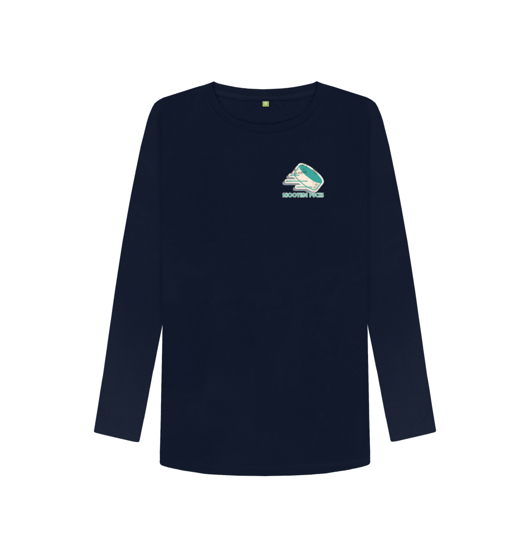 Navy Blue Printed Long Sleeve T Shirt Front