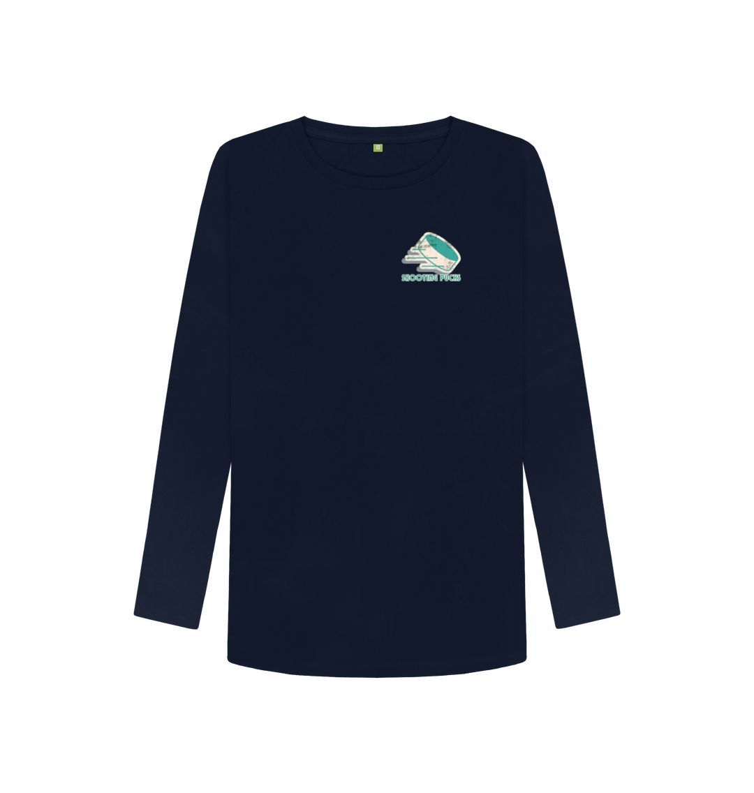 Navy Blue Shooting Pucks Long Sleeve Women's