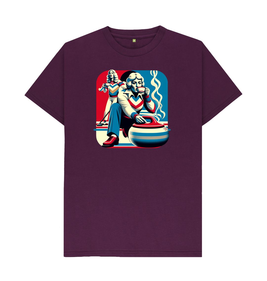 Purple Relaxed Retro Curling T-shirt.