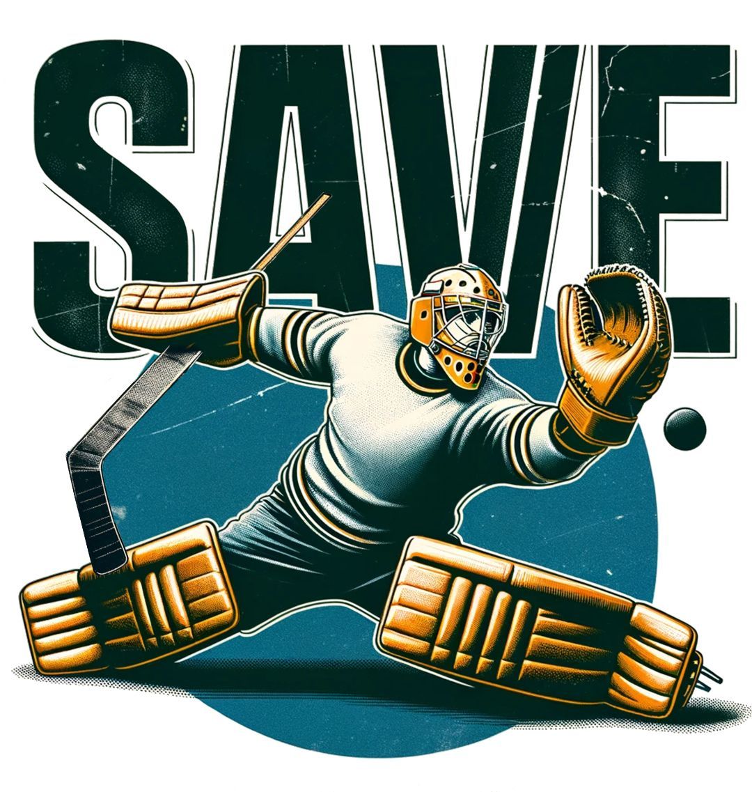 Retro - Save, the Ice Hockey Goal Keeper - BritBoyDesigns