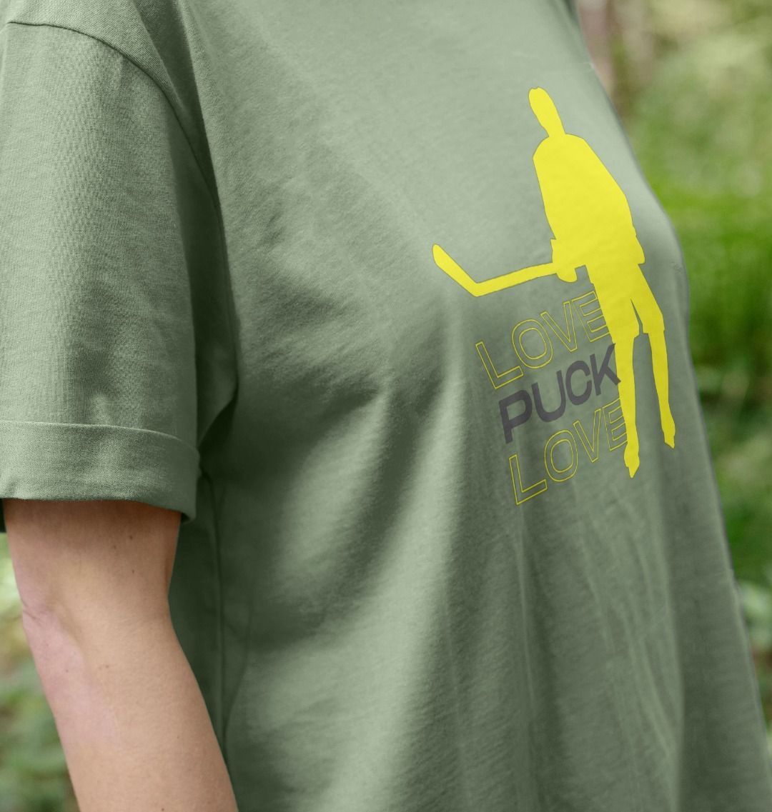 Love Puck Love in Yellow | Women's Tshirt - BritBoyDesigns