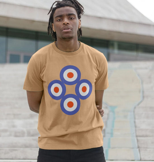 BritBoy Designs | Four Mod Targets on sand colour t-shirt 