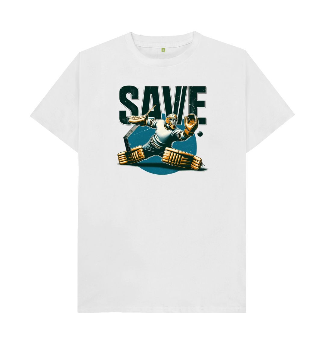 White Retro - Save, the Ice Hockey Goal Keeper