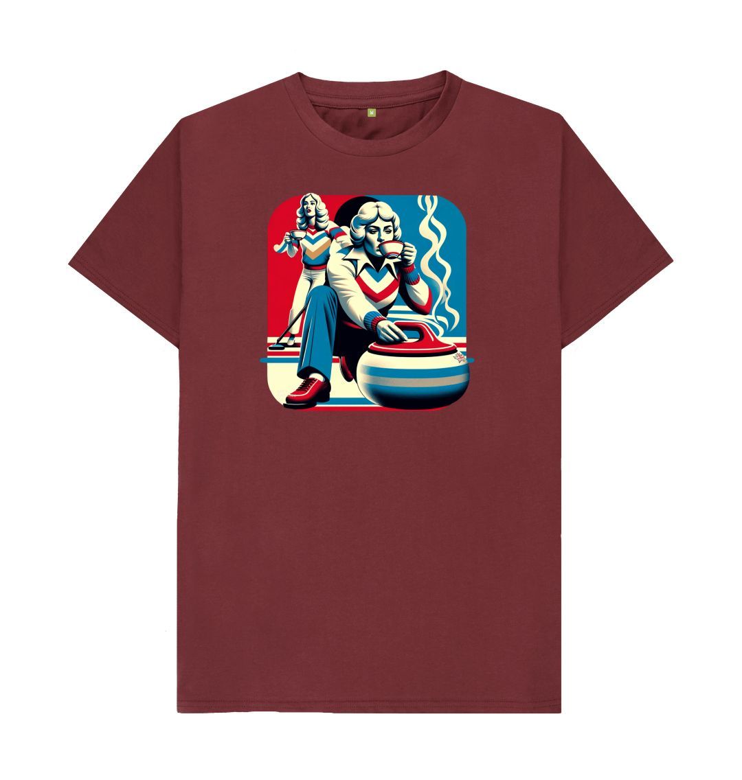 Red Wine Relaxed Retro Curling T-shirt.