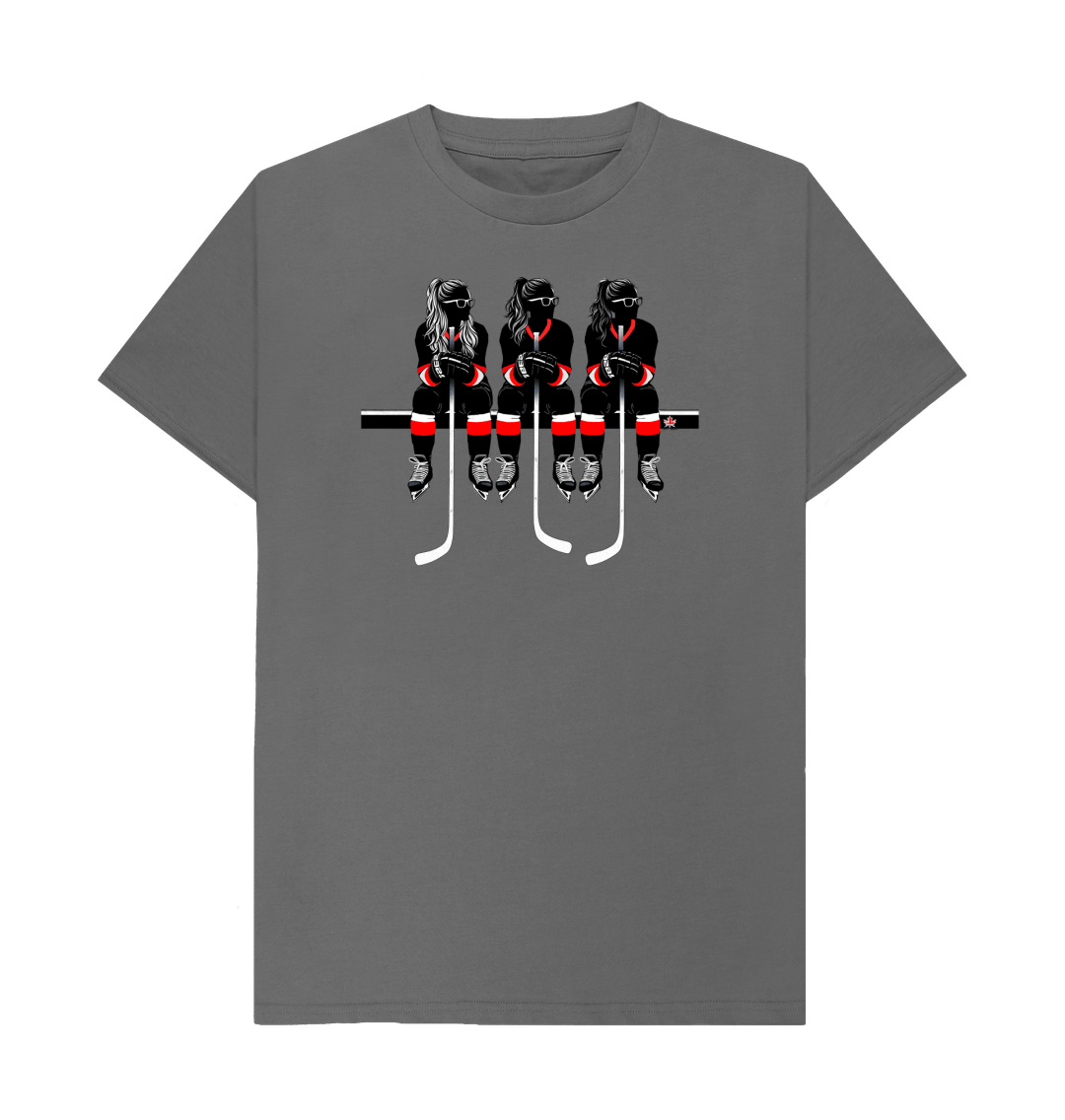 Slate Grey Red-White Bench Unisex t-shirt