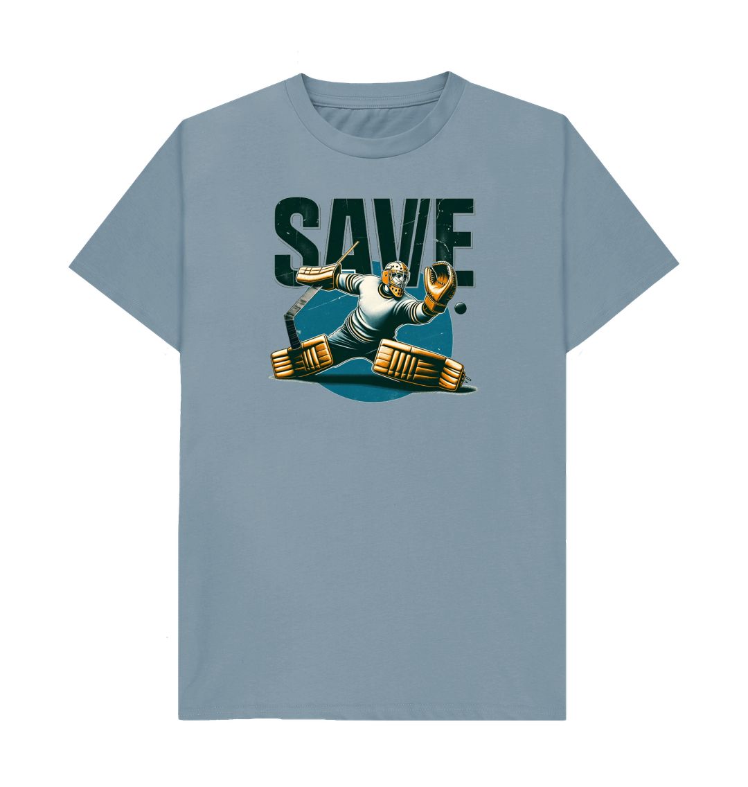 Stone Blue Retro - Save, the Ice Hockey Goal Keeper