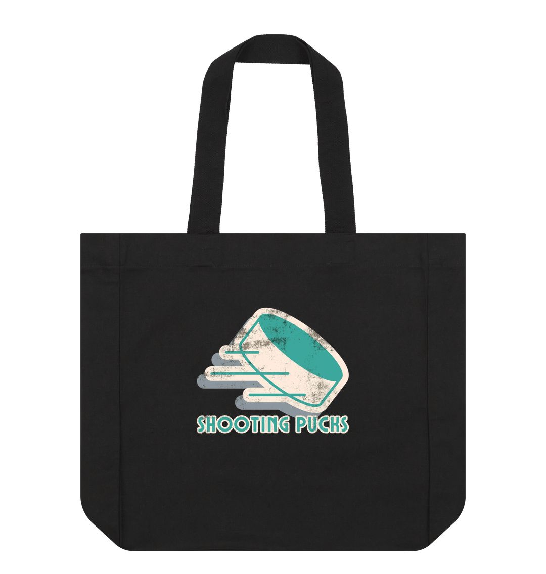 Black Shooting Pucks Tote Shopping Back