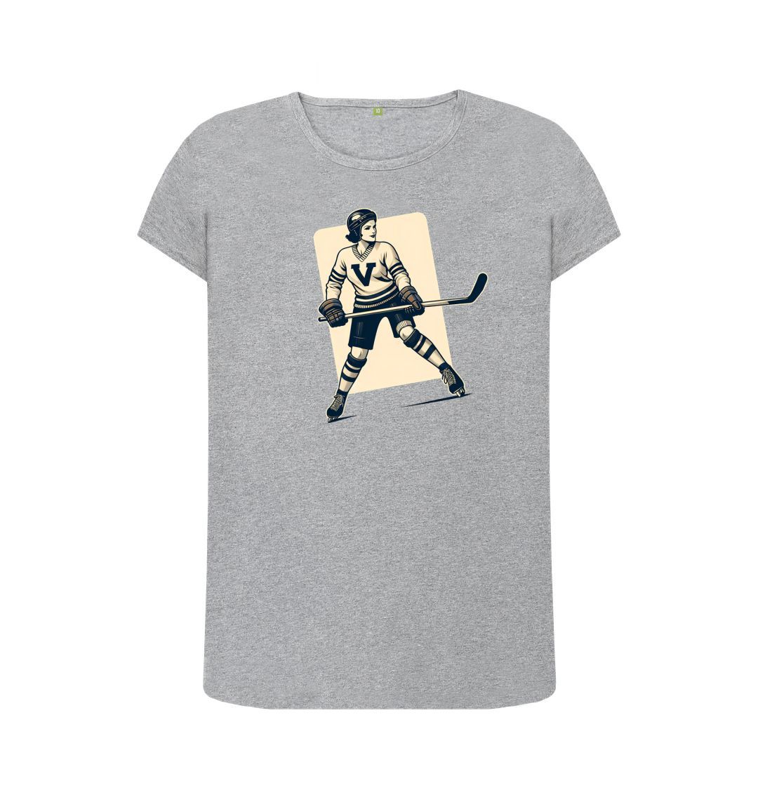 Athletic Grey Women's Crew Neck - Vintage Hockey Player