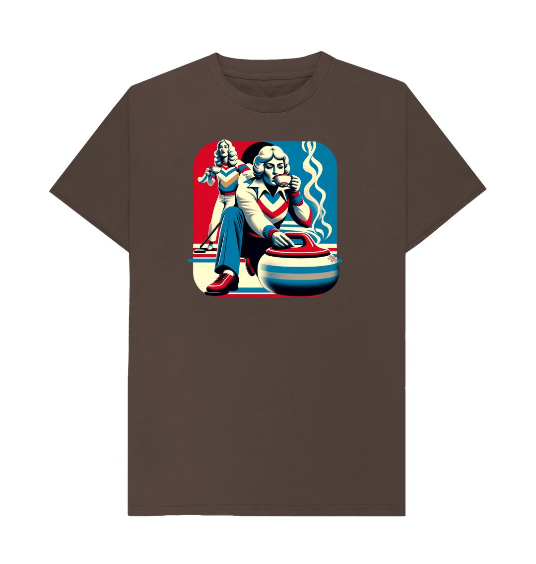 Chocolate Relaxed Retro Curling T-shirt.