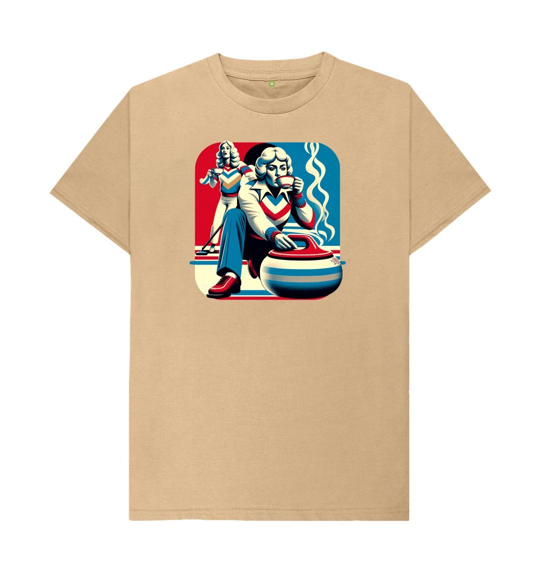 Sand Relaxed Retro Curling T-shirt.